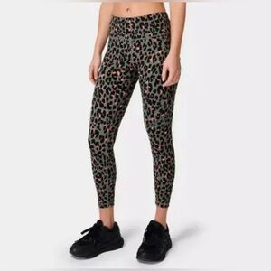 Sweaty Betty Power 7/8 Workout Leggings Size 4 Green Leopard Splash Print